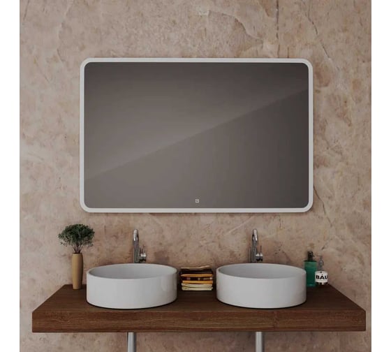 Зеркало Bauedge Bau Stil 120х70, LED-подсветка, сенсор, пластиковый защитный корпус BS12070
