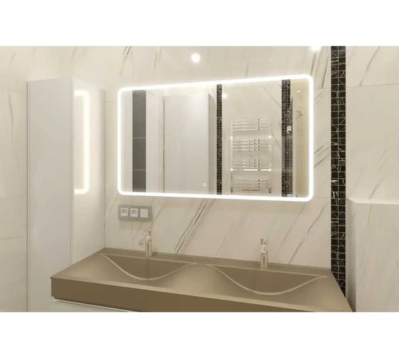 Зеркало Bauedge Bau Stil 120х70, LED-подсветка, сенсор, пластиковый защитный корпус BS12070