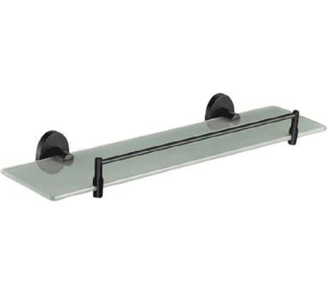 Полка для ванной Raindrops Black стеклянная с бортиком  20553