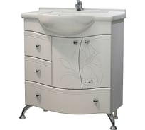 Тумба Melodia della vita Лилия 75, Элеганс DB3 (без умывальника), белый 79369