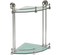 Полка для ванной Аквалиния угловая, стеклянная, 2-х ярусная 08.2202