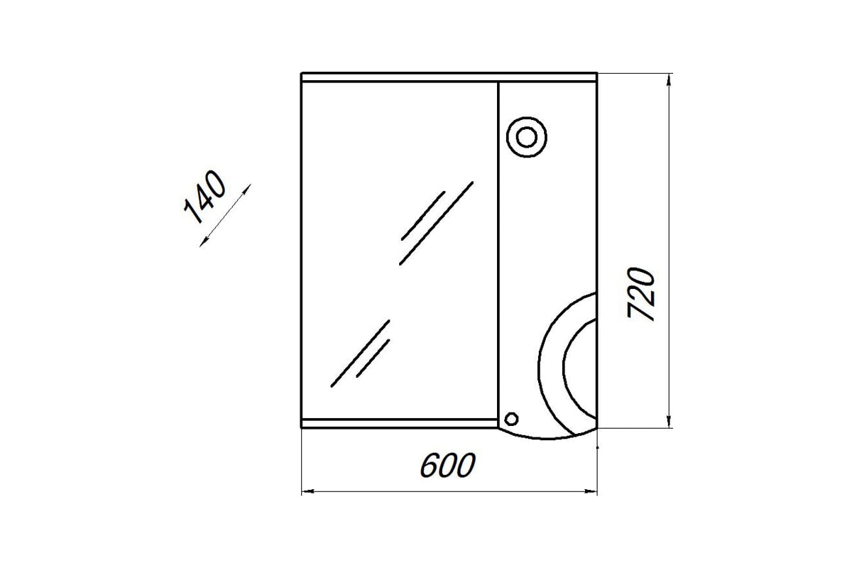 Зеркало шкаф соло 55