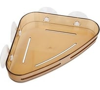 Угловая полка Аквалиния пластиковая, на присоске, коричневая W6952