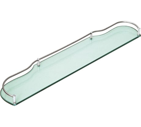 Полка для ванной Аквалиния стеклянная, с бортиком, прозрачная 08.НН-207