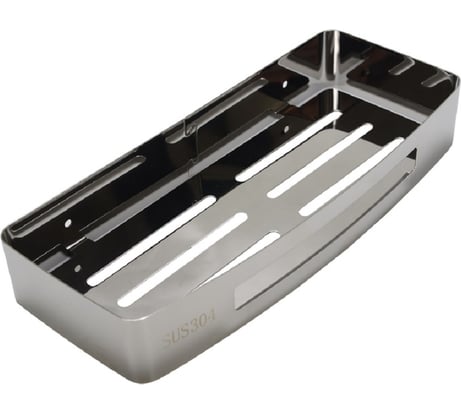 Полка для ванной Аквалиния настенная, нержавеющая сталь 1-304