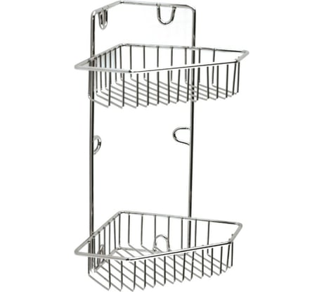 Полка для ванной комнаты Аквалиния угловая, 2-х ярусная 08.Х-001