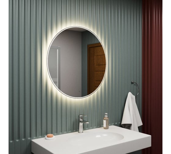 Зеркало круглое Bauedge Bau Dream Limited Edition 800x800, сенсор на взмах, c LED-подсветкой, защитный корпус с высокой светопроницаемостью, теплый свет BD8080