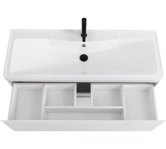 База под раковину BelBagno ALBANO напольная, с двумя выкатными ящиками, Bianco Lucido, 1200x450x810, ALBANO-1200-2C-PIA-BL