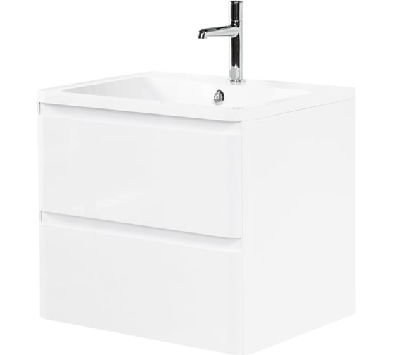 База под раковину BelBagno ALBANO подвесная, с двумя выкатными ящиками, Bianco Lucido, 700x450x500, ALBANO-700-2C-SO-BL