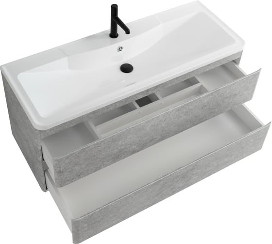База под раковину BelBagno ALBANO подвесная, с двумя выкатными ящиками, Cemento Verona Grigio, 1200x450x500, ALBANO-1200-2C-SO-CVG