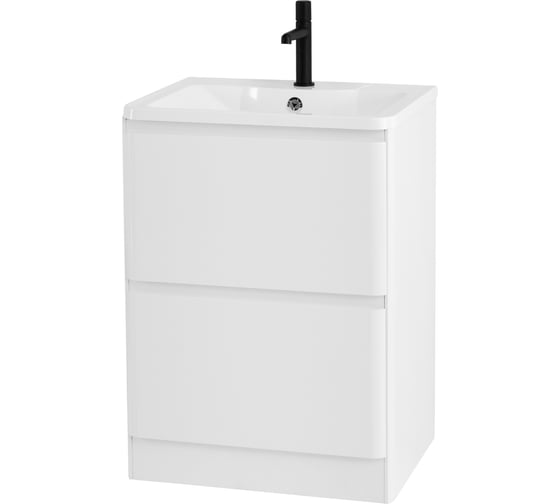 База под раковину BelBagno ALBANO напольная, с двумя выкатными ящиками, Bianco Lucido, 700x450x810, ALBANO-700-2C-PIA-BL