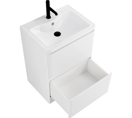 База под раковину BelBagno ALBANO напольная, с двумя выкатными ящиками, Bianco Lucido, 700x450x810, ALBANO-700-2C-PIA-BL
