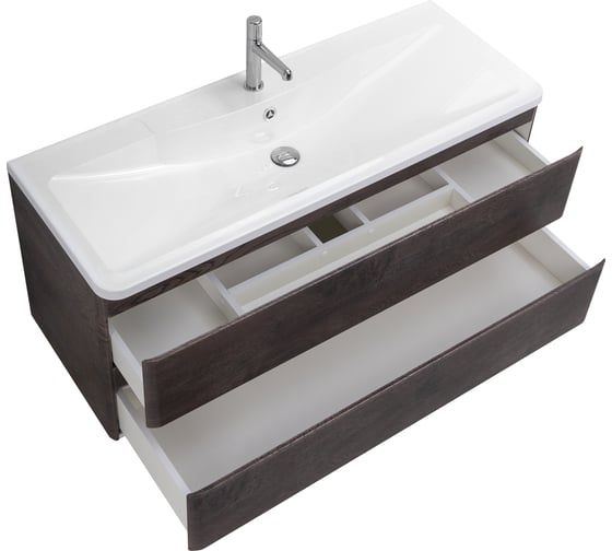 База под раковину BelBagno ALBANO подвесная, с двумя выкатными ящиками, Robere Nature Grigio, 1200x450x500, ALBANO-1200-2C-SO-RNG