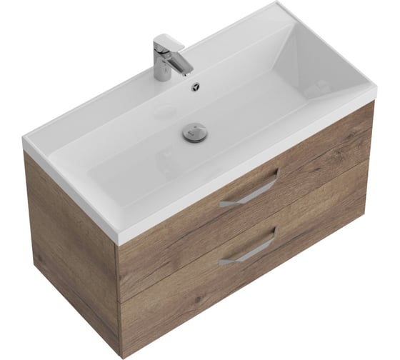 База под раковину BelBagno AURORA подвесная, с двумя выкатными ящиками, Rovere Tabacco, 900x450x500, AURORA-900-2C-SO-RT