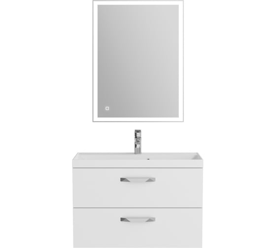 База под раковину BelBagno AURORA подвесная, с двумя выкатными ящиками, Bianco Lucido, 800x450x500, AURORA-800-2C-SO-BL