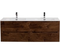 База под раковину BelBagno ETNA подвесная, с четырьмя выкатными ящиками для раковины с двумя чашами, Rovere Moro, 1202x462x500, ETNA-1200-4C-SO-2-RW