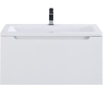 База под раковину BelBagno ETNA-M подвесная, с одним внешним и одним внутренним выкатными ящиками, с доводчиками, Bianco Lucido, 795x376x400, ETNA-M-800/380-1C-SO-BL