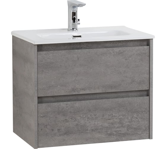 База под раковину BelBagno KRAFT 39 подвесная, с двумя выкатными ящиками, Cemento Grigio, 600x390x500, KRAFT 39-600/390-2C-SO-CG