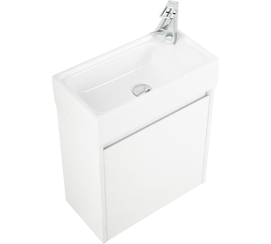 База под раковину BelBagno KRAFT MINI подвесная, с распашной дверцей, левосторонняя, Bianco Opaco, 494x256x500, KRAFT MINI-500/260-1A-SO-BO-L
