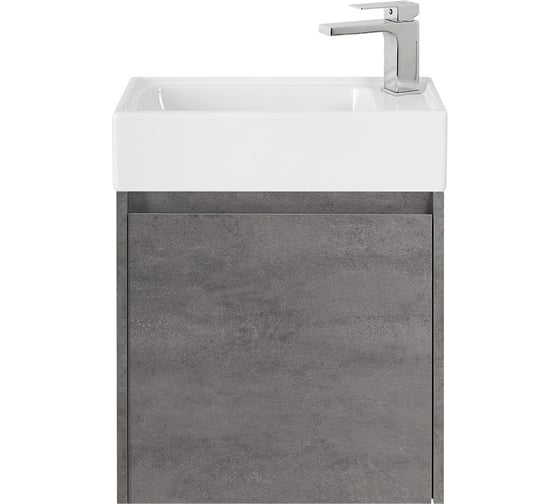 База под раковину BelBagno KRAFT MINI подвесная, с распашной дверцей, правосторонняя, Cemento Grigio, 494x256x490, KRAFT MINI-500/260-1A-SO-CG-R 1