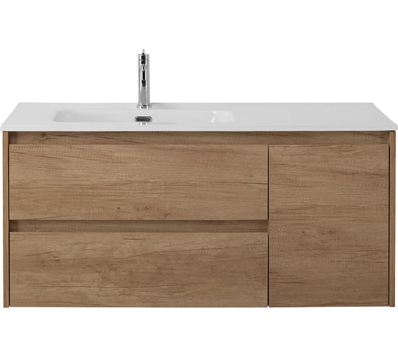 База под раковину BelBagno KRAFT подвесная, с двумя выкатными ящиками, одной распашной дверцей, левосторонняя RovereNebrascaNature,1000x460x500, KRAFT-1000-2C-1A-SO-RNN-L 1