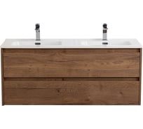 База под раковину BelBagno KRAFT подвесная, с двумя выкатными ящиками для раковины с двумя чашами, Rovere Tabacco, 1200x460x500, KRAFT-1200-2C-SO-2-RT