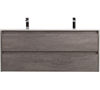 База под раковину BelBagno KRAFT подвесная, с двумя выкатными ящиками для раковины с двумя чашами, Cemento Grigio, 1200x460x500, KRAFT-1200-2C-SO-2-CG