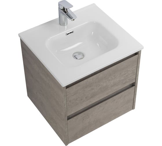 База под раковину BelBagno KRAFT подвесная, с двумя выкатными ящиками, Cemento Grigio, 500x460x500, KRAFT-500-2C-SO-CG