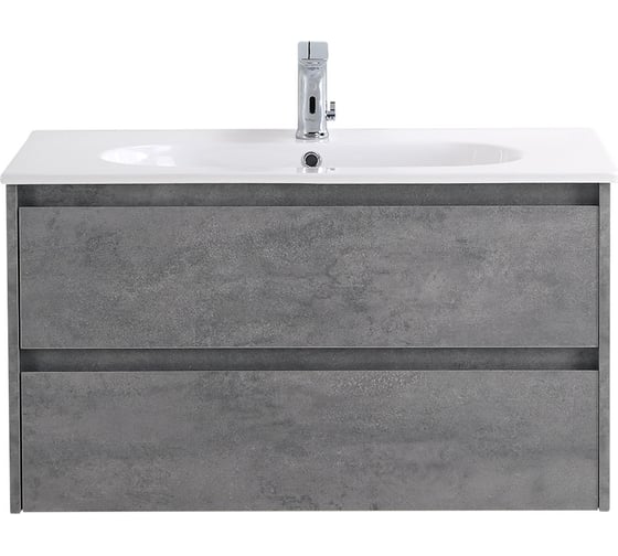 База под раковину BelBagno KRAFT подвесная, с двумя выкатными ящиками, Cemento Grigio, 1000x460x500, KRAFT-1000-2C-SO-CG 1