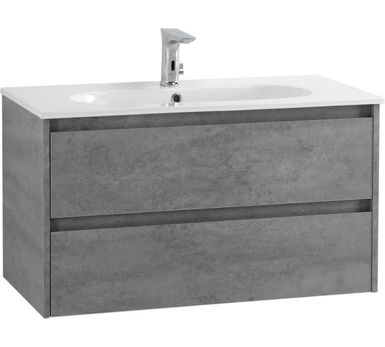 База под раковину BelBagno KRAFT подвесная, с двумя выкатными ящиками, Cemento Grigio, 1000x460x500, KRAFT-1000-2C-SO-CG