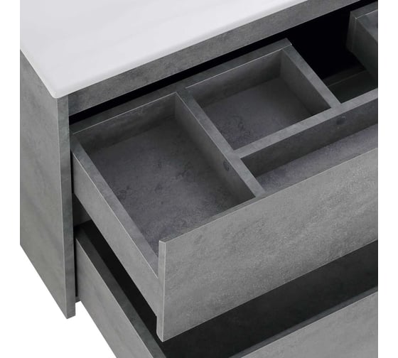 База под раковину BelBagno KRAFT подвесная, с двумя выкатными ящиками, Cemento Grigio, 1000x460x500, KRAFT-1000-2C-SO-CG