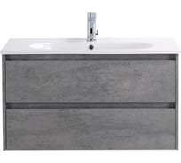 База под раковину BelBagno KRAFT подвесная, с двумя выкатными ящиками, Cemento Grigio, 900x460x500, KRAFT-900-2C-SO-CG