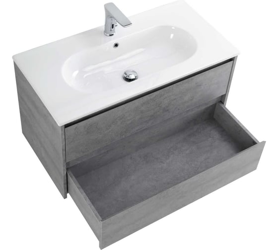 База под раковину BelBagno KRAFT подвесная, с двумя выкатными ящиками, Cemento Grigio, 900x460x500, KRAFT-900-2C-SO-CG