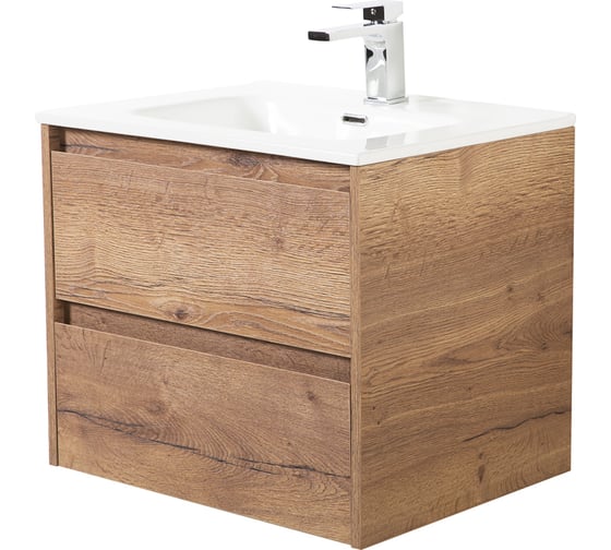 База под раковину BelBagno KRAFT подвесная, с двумя выкатными ящиками, Rovere Tabacco, 500x460x500, KRAFT-500-2C-SO-RT