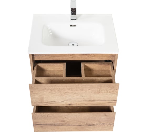 База под раковину BelBagno KRAFT подвесная, с двумя выкатными ящиками, Rovere Tabacco, 500x460x500, KRAFT-500-2C-SO-RT