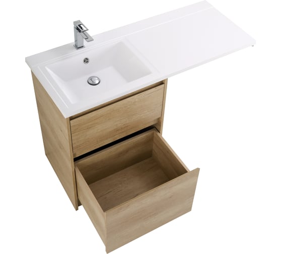 База под раковину BelBagno KRAFT-LVD напольная, с двумя выкатными ящиками, Rovere Nebrasca Nature, 580x480x855, KRAFT-LVD-580/1200-2C-PIA-RNN