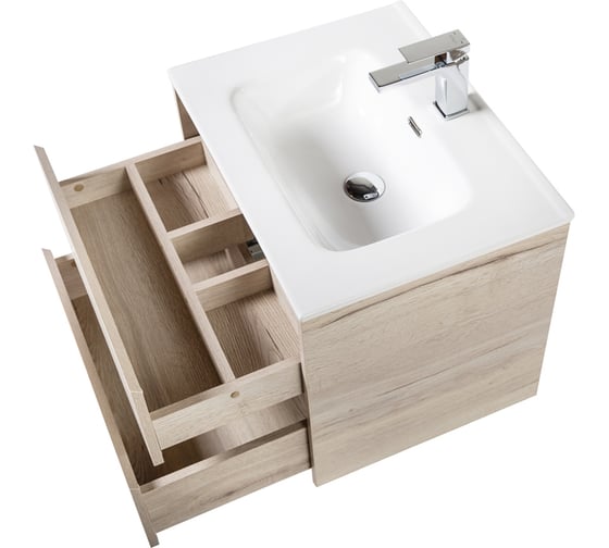 База под раковину BelBagno KRAFT подвесная, с двумя выкатными ящиками, Rovere Galifax Bianco, 500x460x500, KRAFT-500-2C-SO-RGB