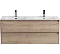 База под раковину BelBagno KRAFT подвесная, с двумя выкатными ящиками для раковины с двумя чашами, Rovere Galifax Bianco, 1200x460x500, KRAFT-1200-2C-SO-2-RGB