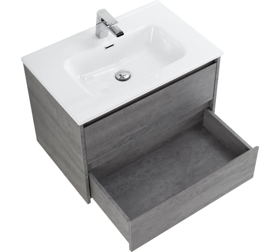 База под раковину BelBagno KRAFT подвесная, с двумя выкатными ящиками, Cemento Grigio, 600x460x500, KRAFT-600-2C-SO-CG
