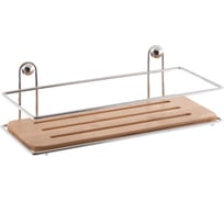 Полка AXENTIA Bonja одноярусная, хромированная с бамбуком 282090