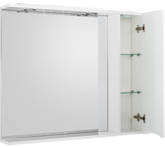 Шкаф зеркальный BelBagno MARINO подвесной, с одной распашной дверцей с доводчиками, LED 2x4W, правосторонний, Bianco Lucido, 900x150x750 MARINO-SPC-900/750-1A- MARINO-SPC-900/750-1A-BL-P-R