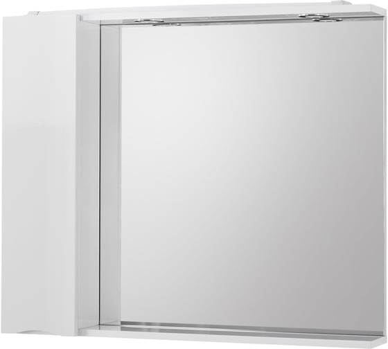 Шкаф зеркальный BelBagno MARINO подвесной, с одной распашной дверцей с доводчиками, LED 2x4W, левосторонний, Bianco Lucido, 800x150x750 MARINO-SPC-800/750-1A-BL-P-L