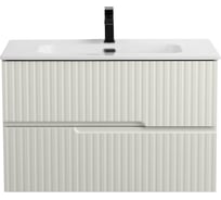 База под раковину CEZARES DUET-N подвесная с двумя выкатными ящиками, Альпака Брашированная, 800x457x500, DUET-N-800-2C-SO-AS-P