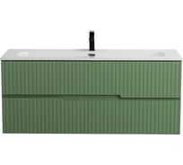 База под раковину CEZARES DUET-N подвесная с двумя выкатными ящиками, Фисташковый Софт, 1200x457x500, DUET-N-1200-2C-SO-PS-P