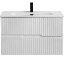 База под раковину CEZARES DUET-N подвесная с двумя выкатными ящиками, Bianco Opaco, 800x457x500, DUET-N-800-2C-SO-BO