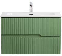 База под раковину CEZARES DUET-N подвесная с двумя выкатными ящиками, Фисташковый Софт, 800x457x500, DUET-N-800-2C-SO-PS-P