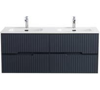 База под раковину CEZARES DUET-N подвесная с четырьмя выкатными ящиками для раковины с двумя чашами, Grafito, 1200x457x500, DUET-N-1200-4C-SO-2-GR-P