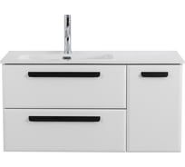 База под раковину CEZARES ECO-CER-N подвесн. с дв. выкат. ящ. и одной распашн дверцей, левосторонн. Bianco Lucido, 1000x457x500, ECO-CER-N-1000-2C-1A-SO-BL-L