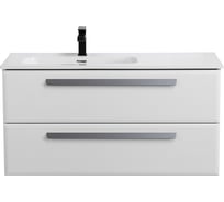 База под раковину CEZARES ECO-CER-N подвесная с двумя выкатными ящиками, левосторонняя, Bianco Lucido, 1000x457x500, ECO-CER-N-1000-2C-SO-BL-L