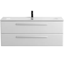 База под раковину CEZARES ECO-CER-N подвесная с двумя выкатными ящиками, Bianco Lucido, 1200x457x500, ECO-CER-N-1200-2C-SO-BL